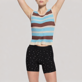 striped knitted vest