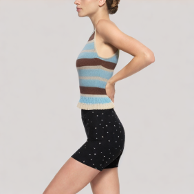 striped knitted vest