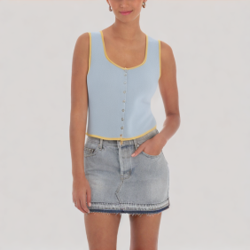 Layered crew neck vest
