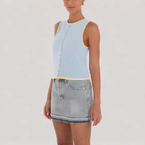 Layered crew neck vest