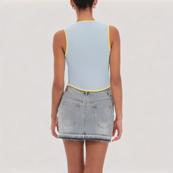 Layered crew neck vest