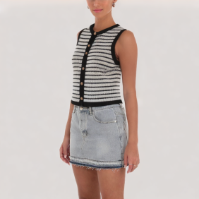 Vintage jacquard striped vest