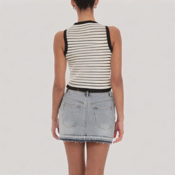 Vintage jacquard striped vest
