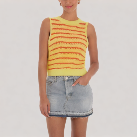 Sweet striped knitted vest