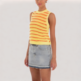 Sweet striped knitted vest