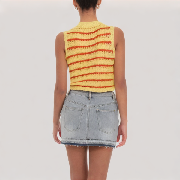 Sweet striped knitted vest
