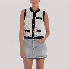 Mesh knit vest