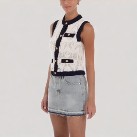 Mesh knit vest