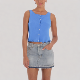 Rolled-hem knitted vest