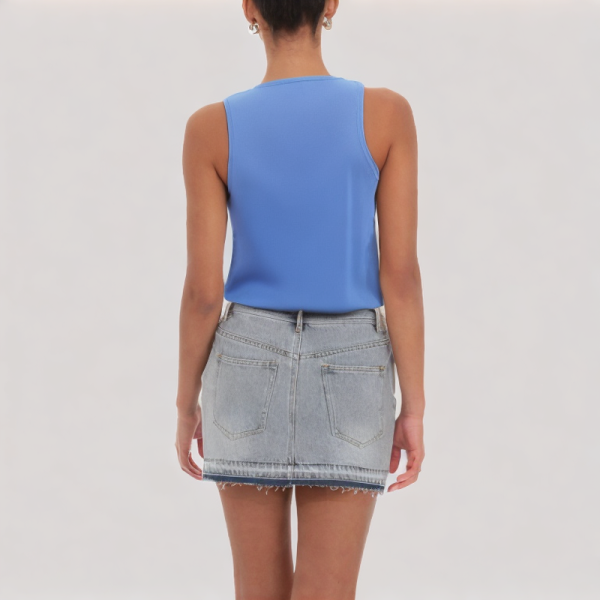 Rolled-hem knitted vest