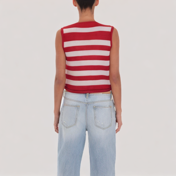 patch pocket striped vest