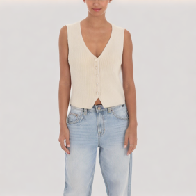 Versatile knitted V-neck vest