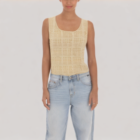 Versatile hollow knit vest