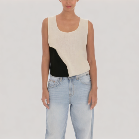 Simple back slit vest