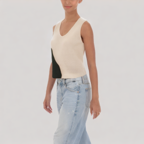 Simple back slit vest