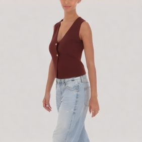 Temperament V-neck vest