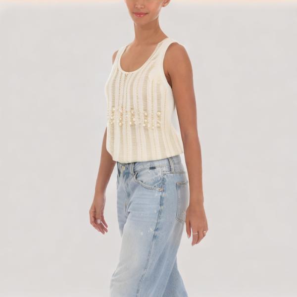 Temperament pearl vest
