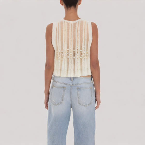 Temperament pearl vest