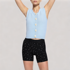 Button-Down Textured Vest