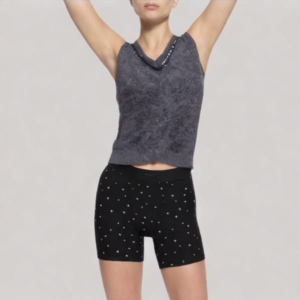 V-neck sequined vest