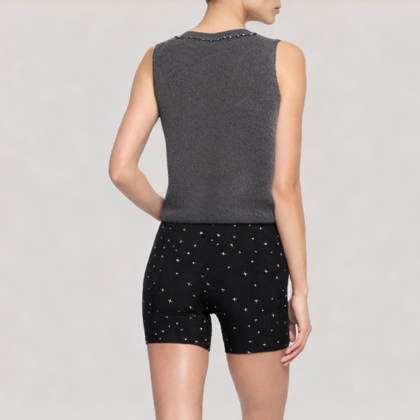 V-neck sequined vest