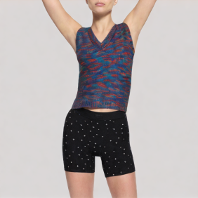 Versatile colorblock V-neck vest