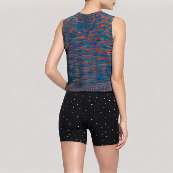 Versatile colorblock V-neck vest