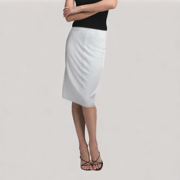 Striped Slim-Fit Midi Skirt