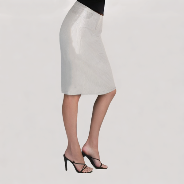 Striped Slim-Fit Midi Skirt