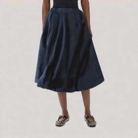 Washed Casual Denim Skirt