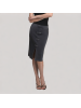 Chinese-Style Button Black Denim Skirt