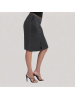 Chinese-Style Button Black Denim Skirt