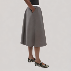 High-Waist Midi Skirt