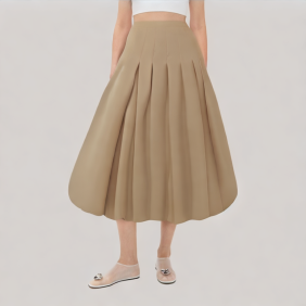 Pleated Lantern Skirt