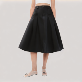 A-line Pocket Knee-Length Skirt