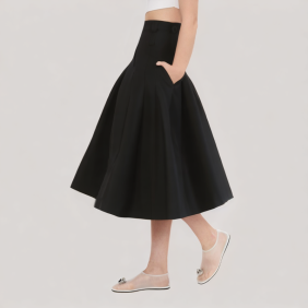 A-line Pocket Knee-Length Skirt