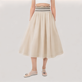 Color-Block Panel Midi Skirt 