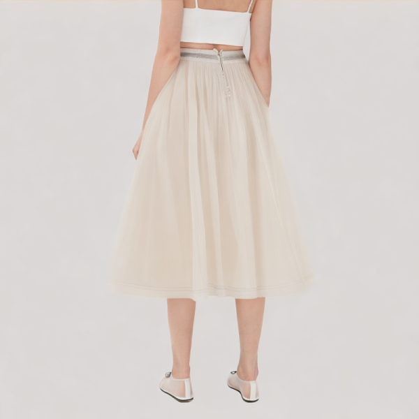 Color-Block Panel Midi Skirt 