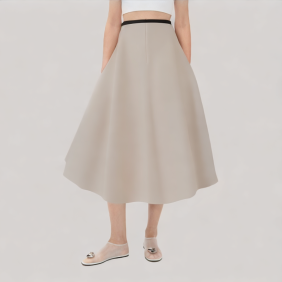 Simple Commuter Style Midi Skirt 