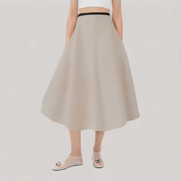 Simple Commuter Style Midi Skirt 