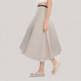Simple Commuter Style Midi Skirt 
