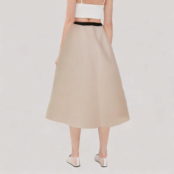 Simple Commuter Style Midi Skirt 