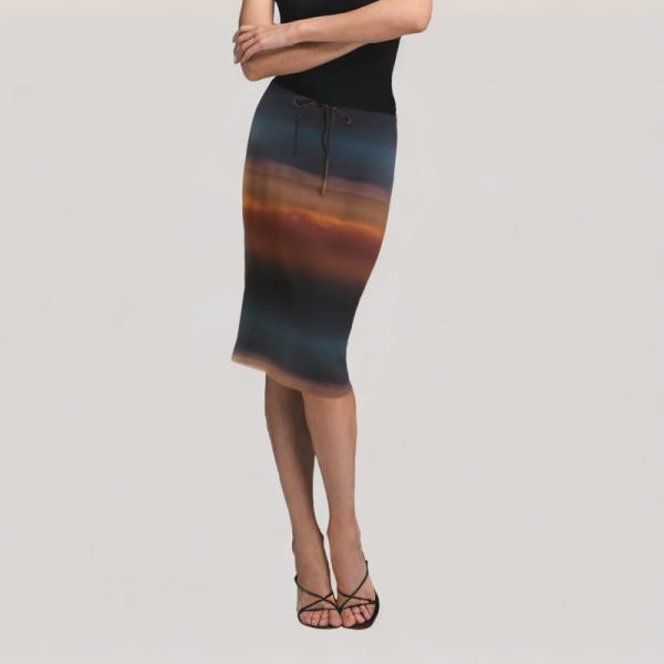 High-Waist Slim Fit Sheer Skirt