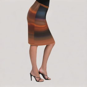 High-Waist Slim Fit Sheer Skirt