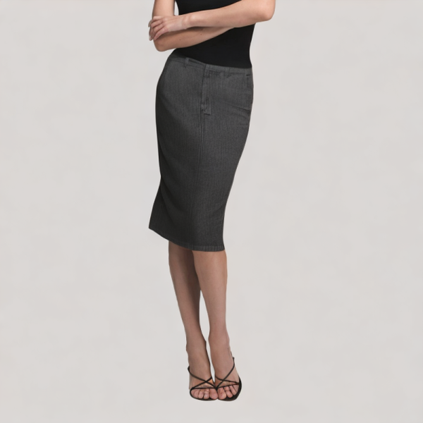 High-Waisted Minimalist Denim Skirt
