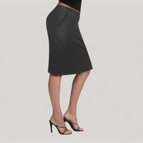 High-Waisted Minimalist Denim Skirt