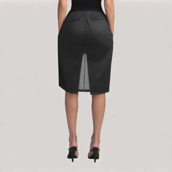 High-Waisted Minimalist Denim Skirt