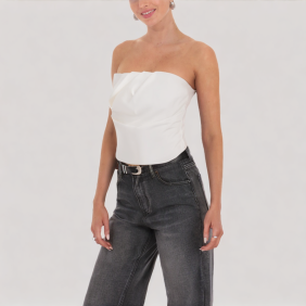 Casual stretch off-the-shoulder top