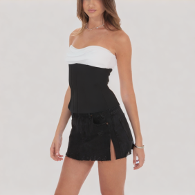 Pleated off-the-shoulder top