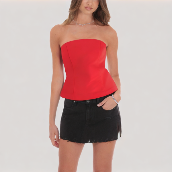 Simple textured off-the-shoulder top